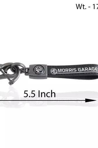 Leather morris garage mg keychain