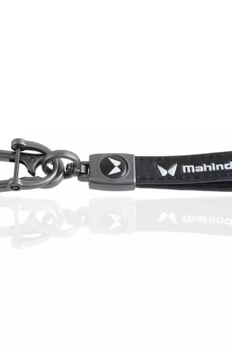 Leather mahindra fashion keychain