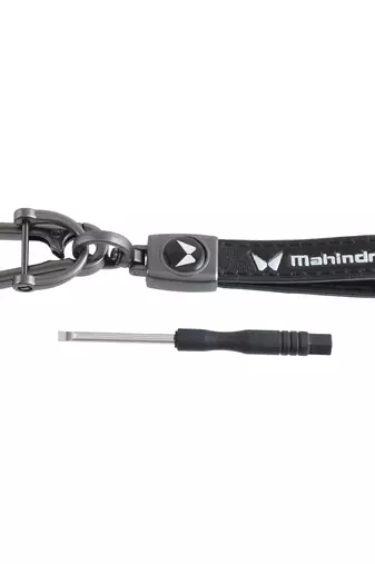 Leather mahindra fashion keychain