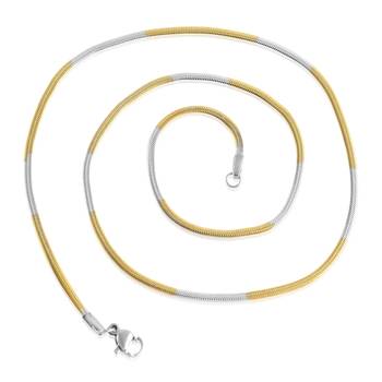 Brass dual gold colour snake design long chain necklace men women 3