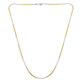 Brass dual gold colour snake design long chain necklace men women 4