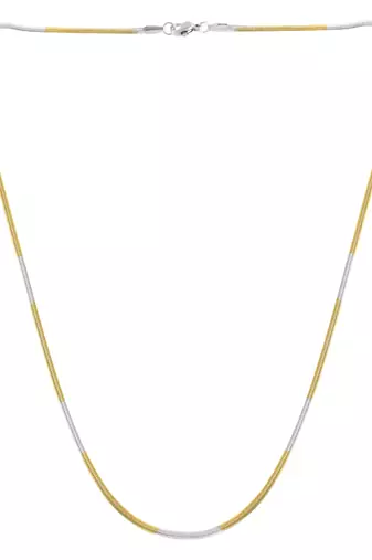 Brass dual gold colour snake design long chain necklace men women