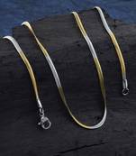 Brass dual gold colour snake design long chain necklace men women