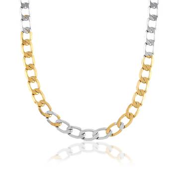 Brass dual gold colour long chain necklace men women 2