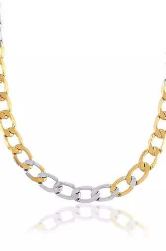 Brass dual gold colour long chain necklace men women