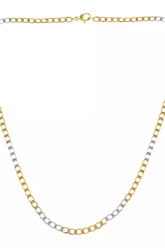 Brass dual gold colour long chain necklace men women