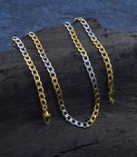 Brass dual gold colour long chain necklace men women