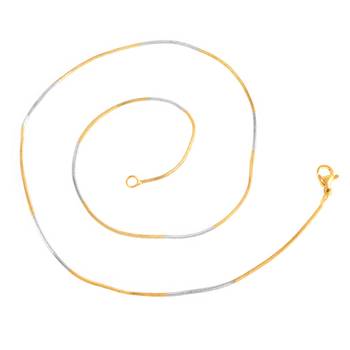 Brass dual gold colour long chain necklace men women 3