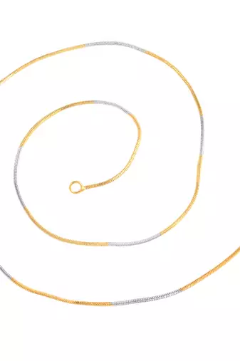Brass dual gold colour long chain necklace men women