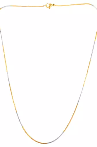 Brass dual gold colour long chain necklace men women