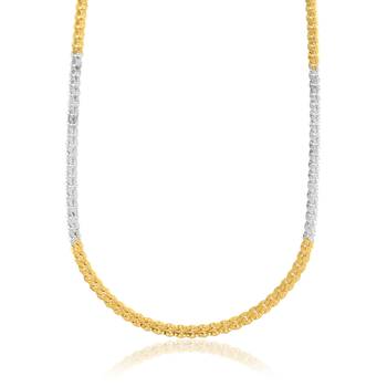 Brass dual gold colour long chain necklace men women 2