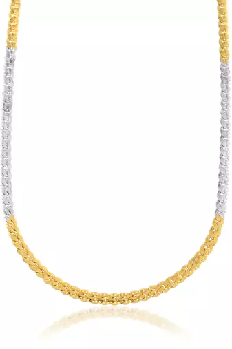 Brass dual gold colour long chain necklace men women