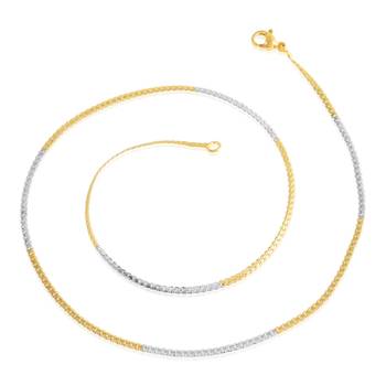 Brass dual gold colour long chain necklace men women 3
