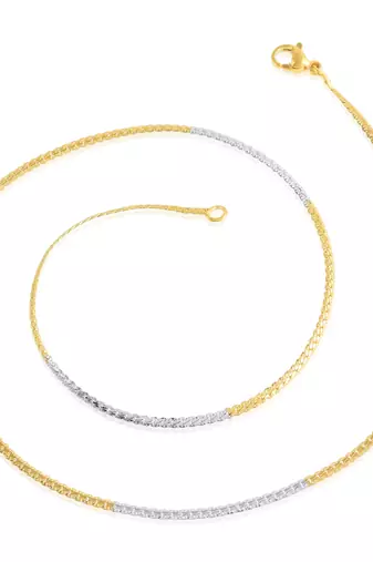 Brass dual gold colour long chain necklace men women