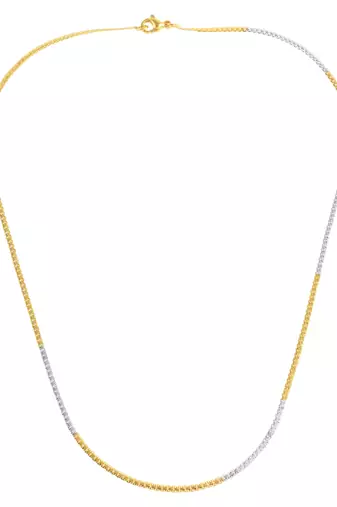 Brass dual gold colour long chain necklace men women
