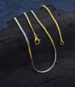 Brass dual gold colour long chain necklace men women