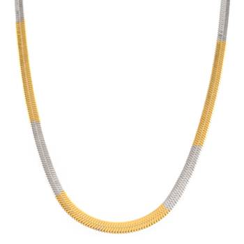 Brass dual gold colour long chain necklace men women 2