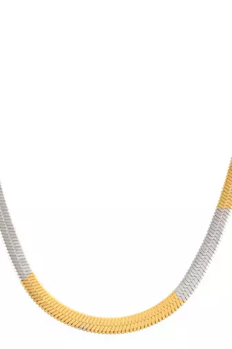 Brass dual gold colour long chain necklace men women