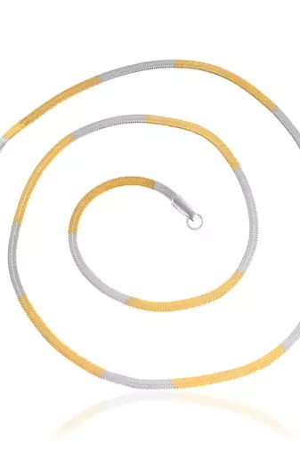 Brass dual gold colour long chain necklace men women