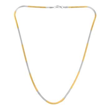 Brass dual gold colour long chain necklace men women 4