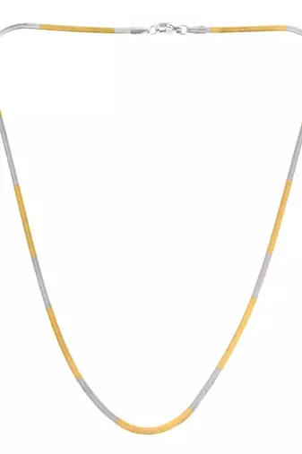 Brass dual gold colour long chain necklace men women