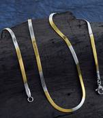 Brass dual gold colour long chain necklace men women