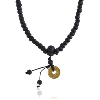 Wooden vastu fengshui lucky coin necklace for good luck 2