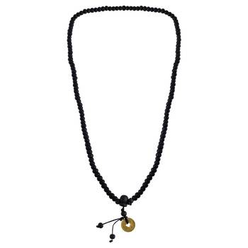 Wooden vastu fengshui lucky coin necklace for good luck 3