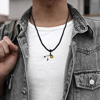 Wooden vastu fengshui lucky coin necklace for good luck 5
