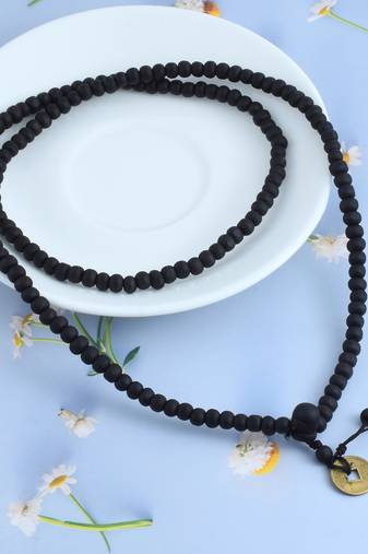Wooden vastu fengshui lucky coin necklace for good luck
