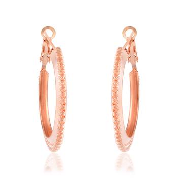 Brass rose gold bali hoop earrings women 2