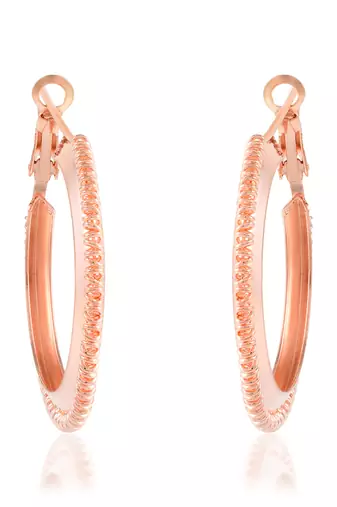 Brass rose gold bali hoop earrings women