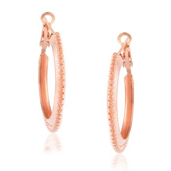 Brass rose gold bali hoop earrings women 3