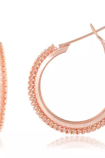 Brass rose gold bali hoop earrings women