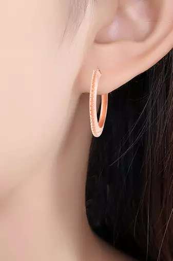Brass rose gold bali hoop earrings women