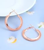 Brass rose gold bali hoop earrings women