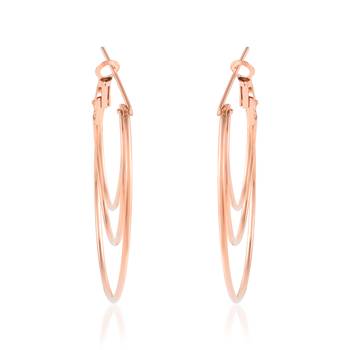 Brass rose gold bali hoop earrings women 2