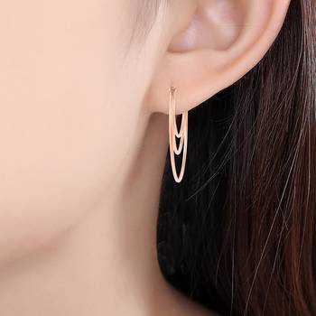 Brass rose gold bali hoop earrings women 5