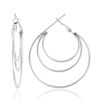 Brass silver plated bali hoop earrings women 4