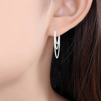 Brass silver plated bali hoop earrings women 5