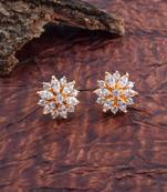 Brass gold imitation diamond women stud earrings