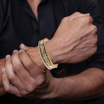Pure copper free size om sai ram saibaba kada cuff bracelet 5
