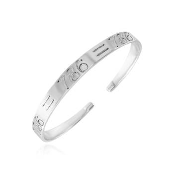 Brass silver alloy 786 muslim islam spiritual free size kada cuff bracelet 2