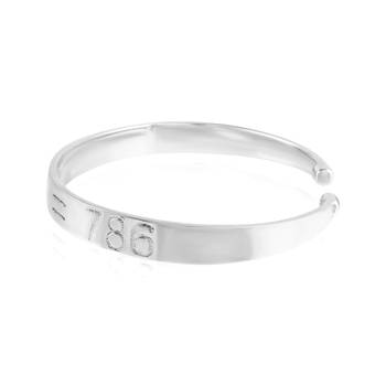 Brass silver alloy 786 muslim islam spiritual free size kada cuff bracelet 4