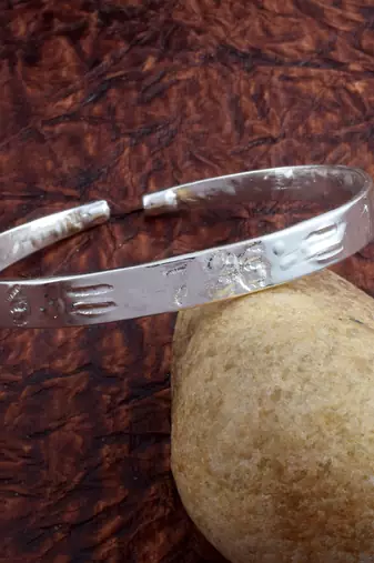 Brass silver alloy 786 muslim islam spiritual free size kada cuff bracelet