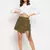 Winered women olive mini wrap skirt with adjuster
