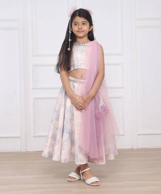 Multi color printed lehenga set 1