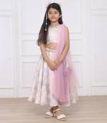 Multi color printed lehenga set