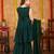 Aarika girls ethnic wear dark green colour zari thread embroidery georgette kurti sharara set