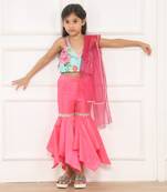 Pink printed sharara set